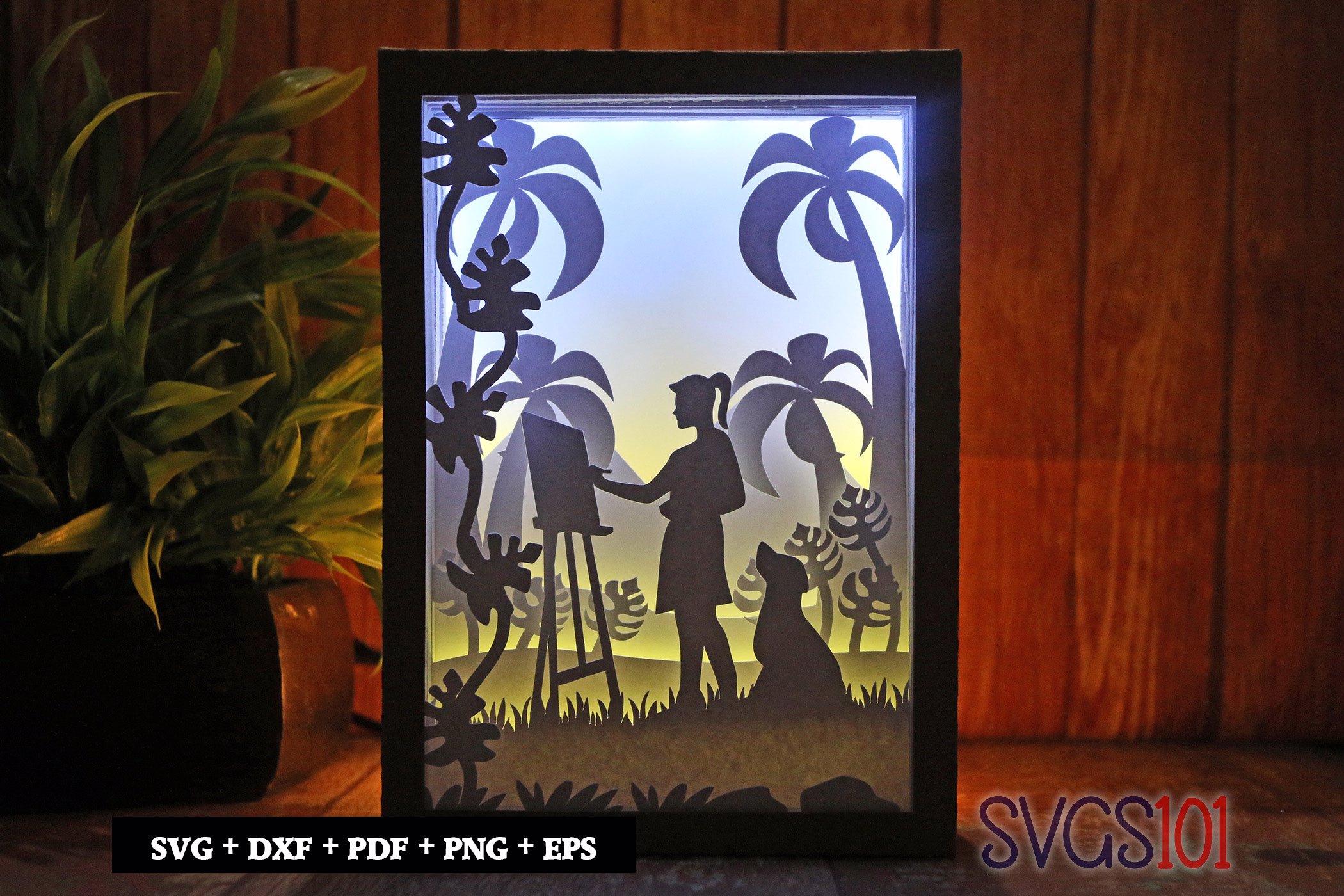 Beautiful Girl Painting DIY Shadow Box Light Box 5x7