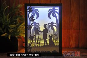 Beautiful Girl Painting DIY Shadow Box Light Box 5x7