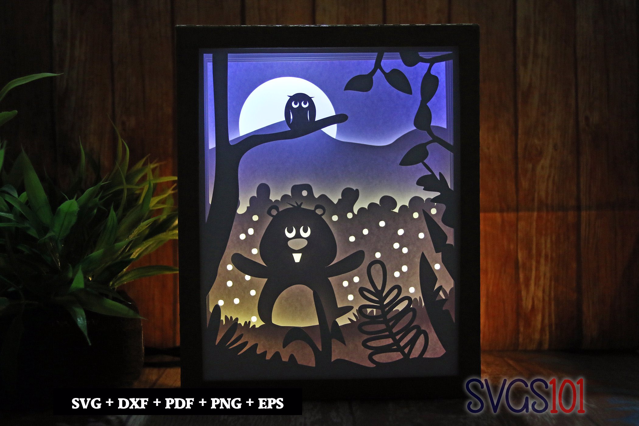 Cute Groundhog DIY Shadow Box Light Box 8x10
