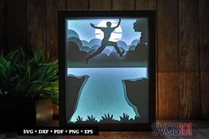 Boy Jumping in Air Light Box SVG 8x10 Portrait