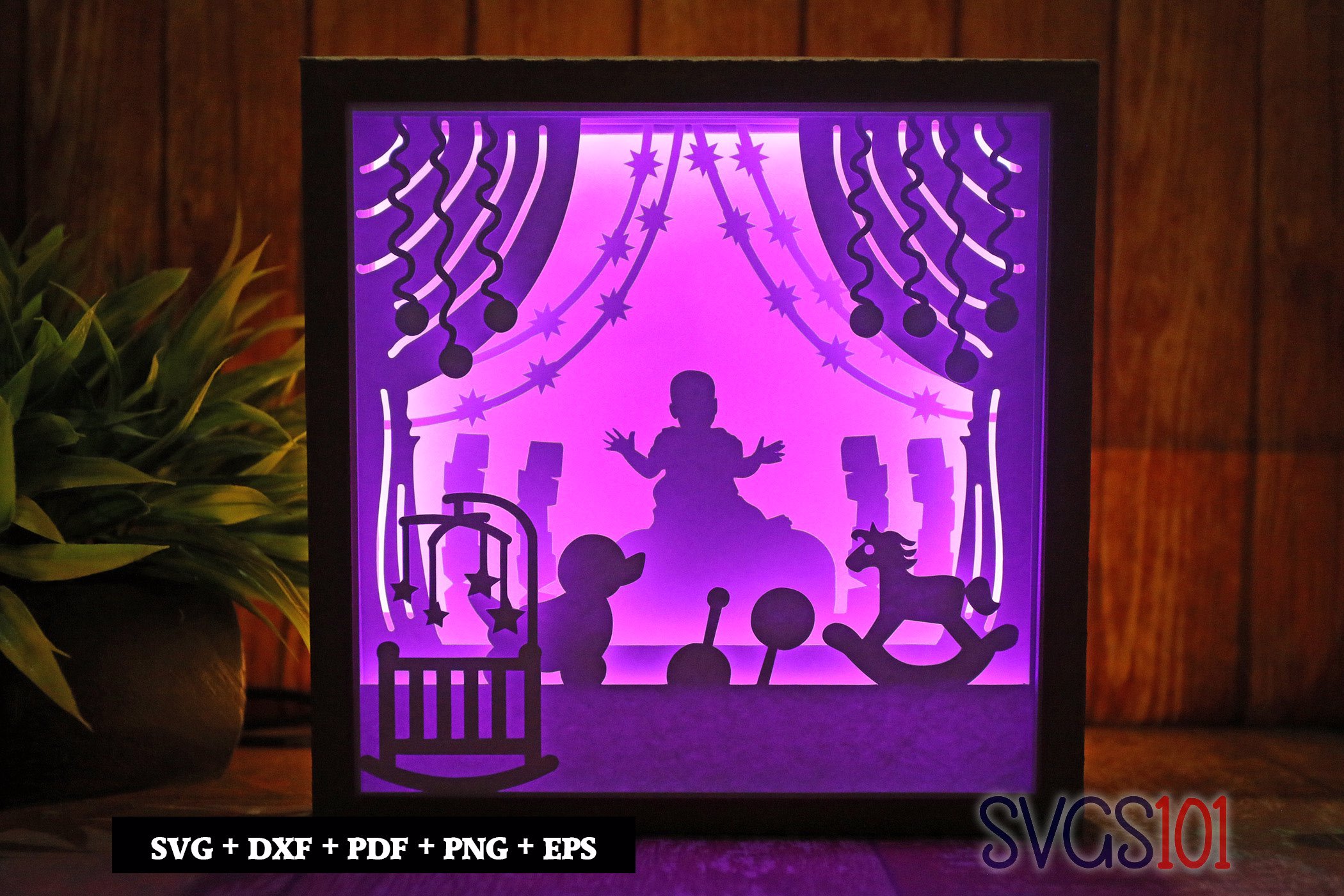 Toddler Baby Room LED Light Box Shadow Box Square 8x8, 12x12