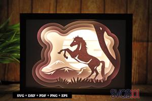 Horse Jumping Light Box SVG 5x7 Landscape