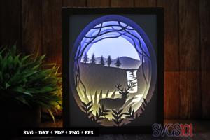 Pleasant Waterfall Sceneary Light Box SVG 8x10 Portrait