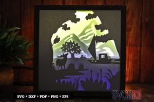 Wild Deer LED Light Box Shadow Box Square 8x8, 12x12