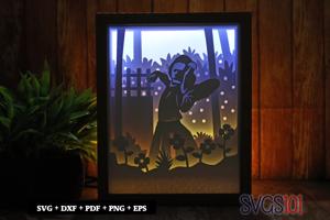 Angel Girl Paper 3D Shadow Box SVG 8x10
