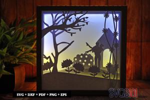 Boy Carrying Girl DIY Shadow Box Light Box 8x8, 12x12