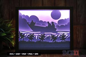Beautiful Fishing Trip Shadow Box SVG 8x10