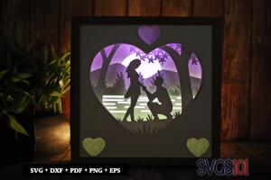 Marriage Proposal DIY Shadow Box Light Box 8x8, 12x12