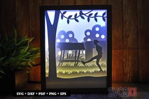 Morning Exercise DIY Shadow Box Light Box 8x10