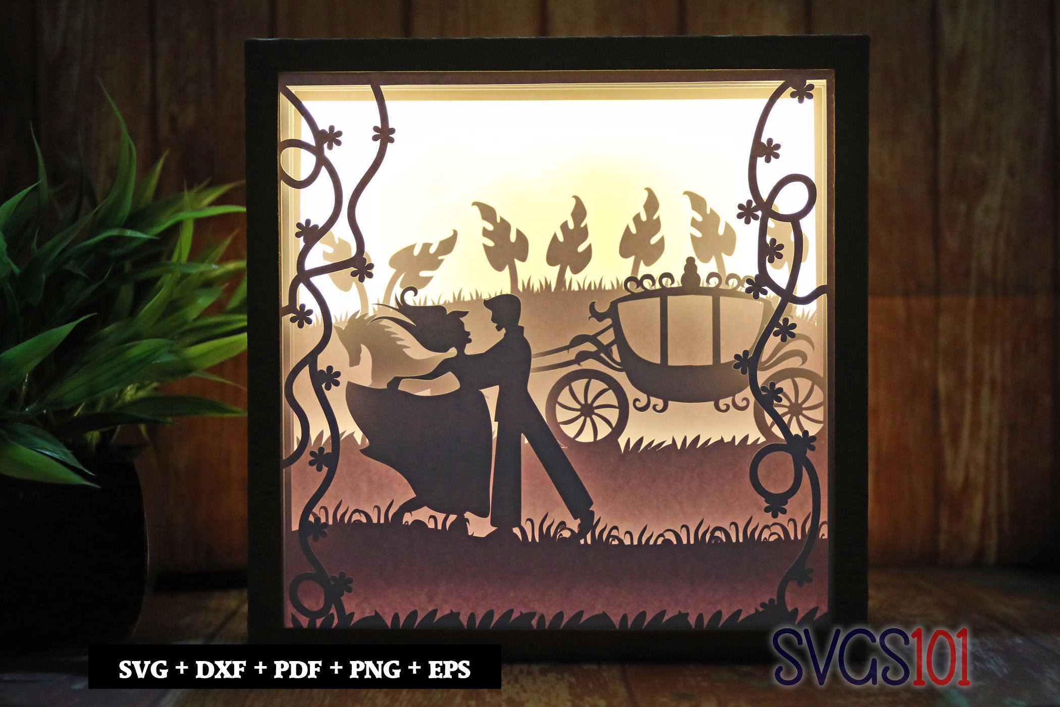 Royal Prince and Princess DIY Shadow Box Light Box 8x8, 12x12
