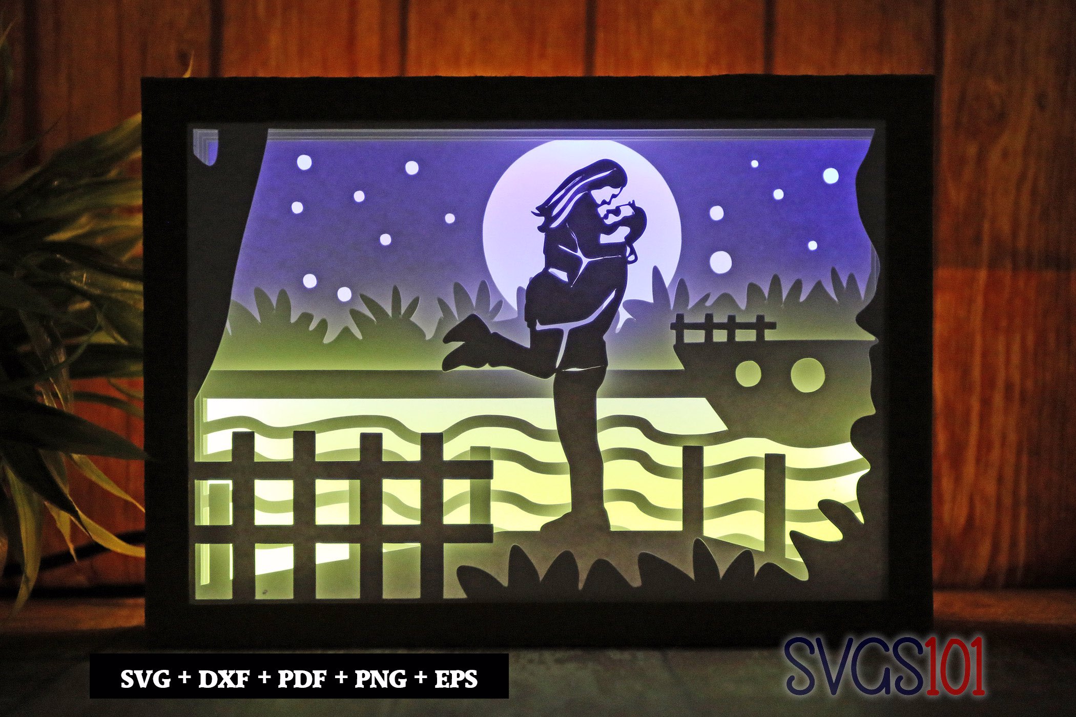 Love in the Air Shadow Box SVG 5x7