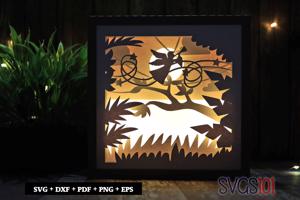 Angel with Wings Paper 3D Shadow Box SVG 8x8 12x12