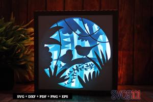 Love Birds on Branch DIY Shadow Box Light Box 8x8, 12x12