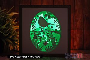 Bird on Tree Branch DIY Shadow Box Light Box 8x8, 12x12