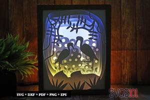 Appealing Birds Couple Light Box SVG 8x10 Portrait