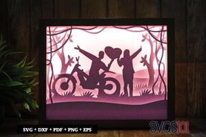 Just Married Couple DIY Shadow Box Light Box 8x10