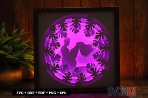 Cute Happy Couple DIY Shadow Box Light Box 8x8, 12x12