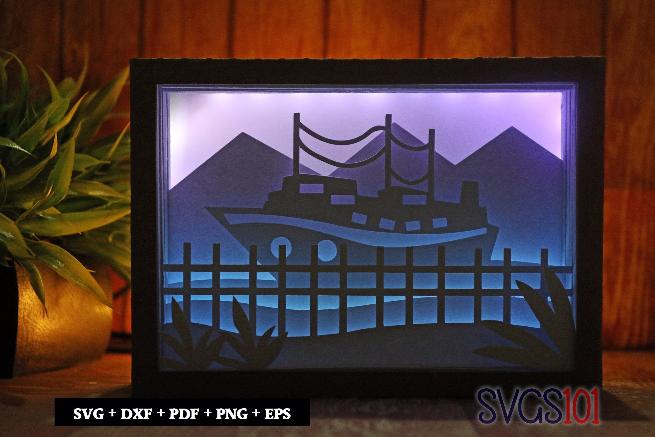 Big Cruise Ship Shadow Box 5x7 Rectangle