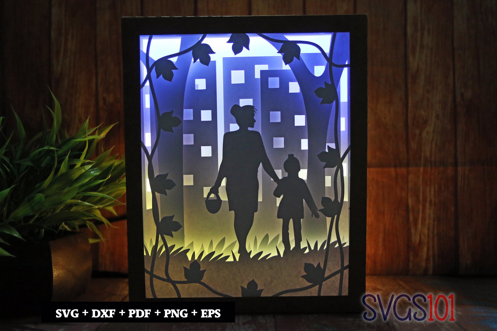 Beautiful Mom And Daughter Light Box SVG 8x10 Portrait