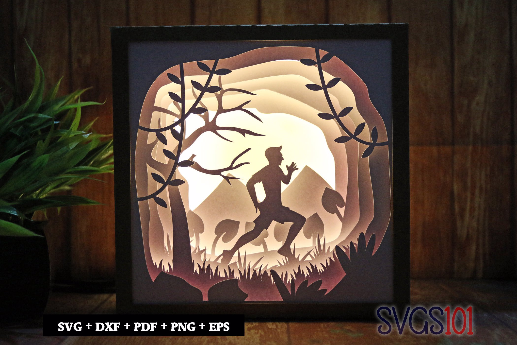 Young Runner LED Light Box Shadow Box Square 8x8, 12x12