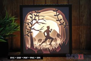 Young Runner LED Light Box Shadow Box Square 8x8, 12x12