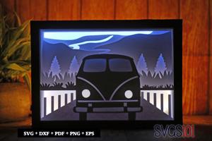 Camping Vehicle Shadow Box SVG 5x7