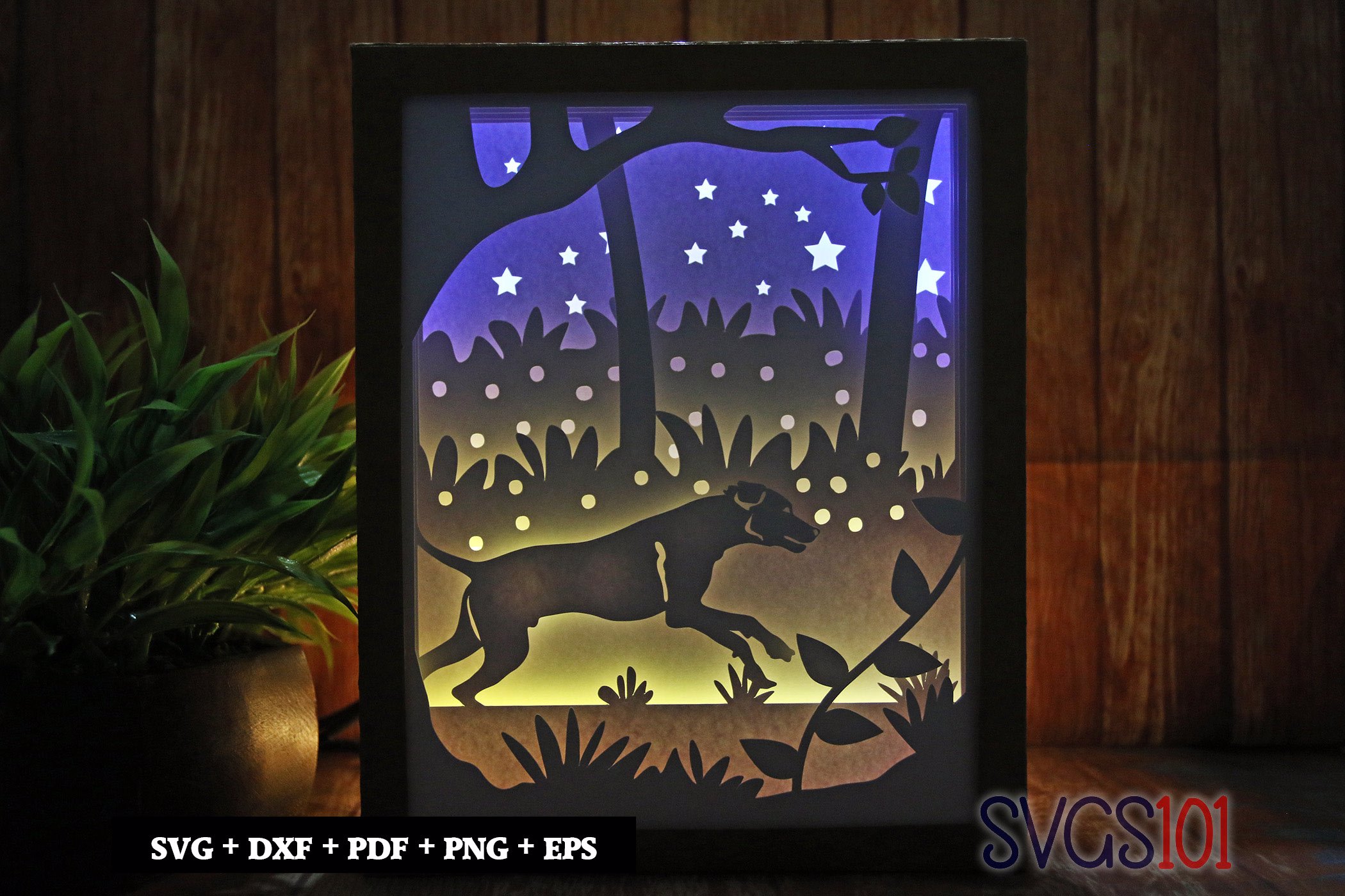 Running Dog DIY Shadow Box Light Box 8x10