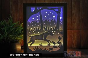 Running Dog DIY Shadow Box Light Box 8x10