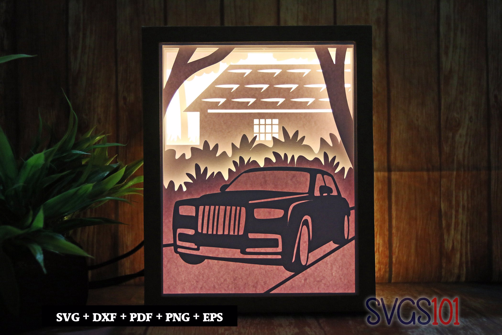 Luxurious Car Light Box SVG 8x10 Portrait