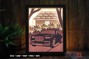 Luxurious Car Light Box SVG 8x10 Portrait