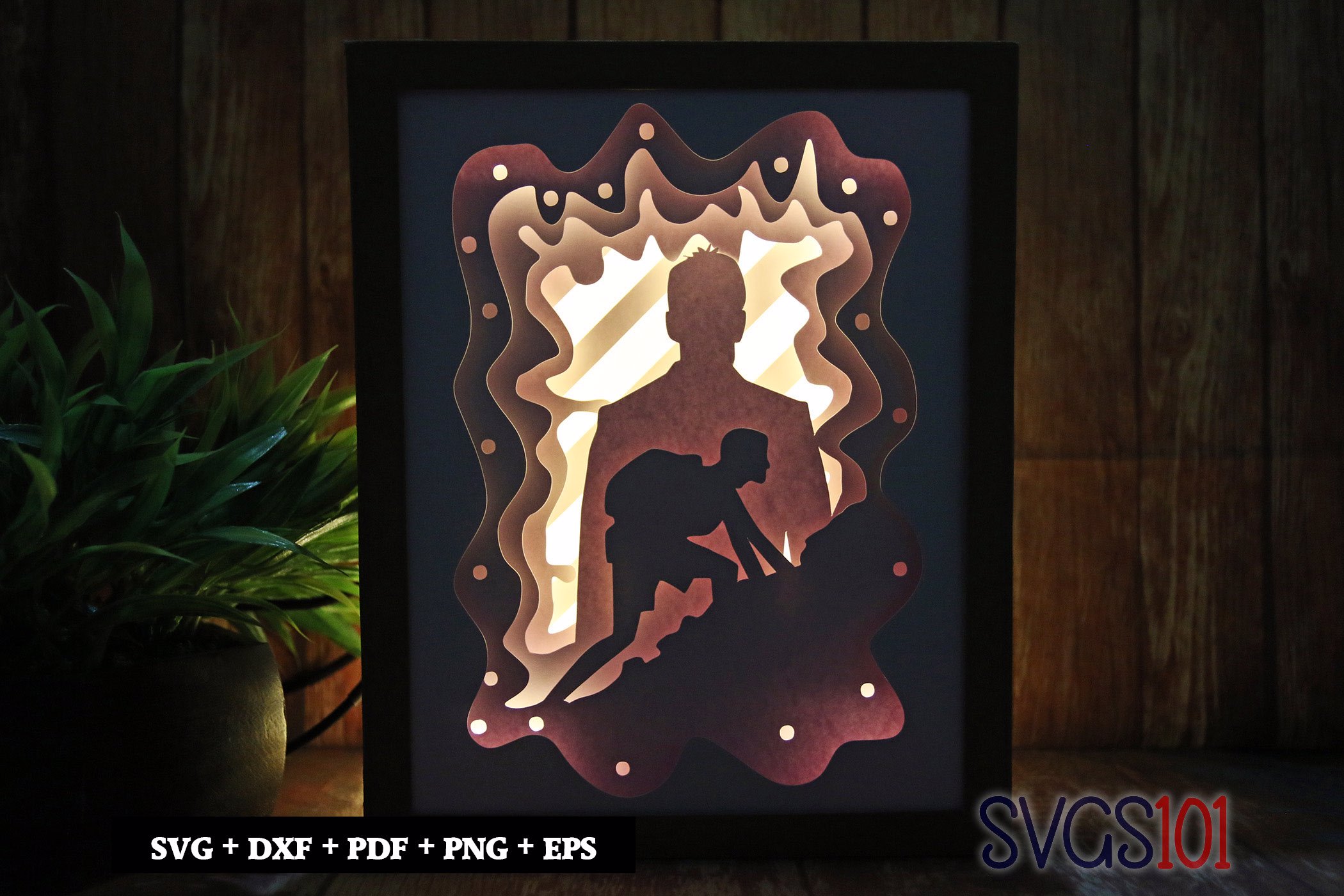 Never Give Up Hiking Shadow Box 8x10 Rectangle