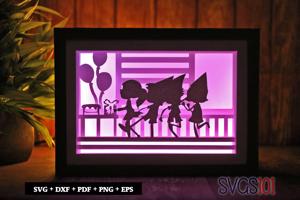 Party Scene Paper 3D Shadow Box SVG 5x7