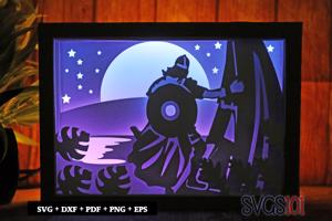 Viking Warrior DIY Shadow Box Light Box 5x7