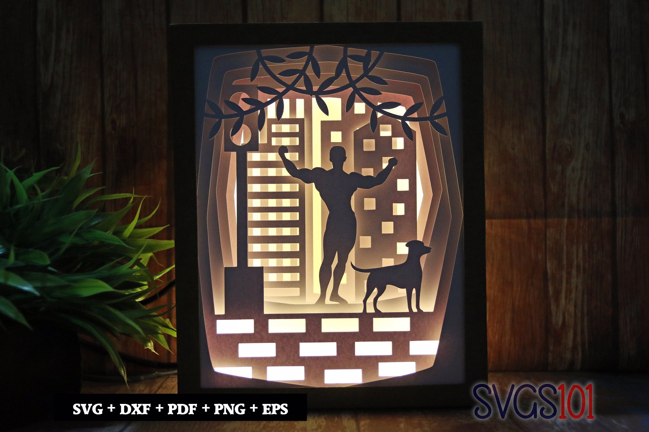 Bodybuilder Pose DIY Shadow Box Light Box 8x10