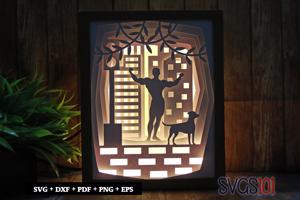 Bodybuilder Pose DIY Shadow Box Light Box 8x10