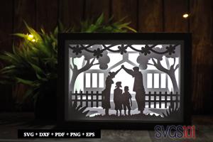 Beautiful Family Shadow Box 5x7 Rectangle