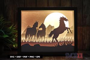 Happy Horse Shadow Box 8x10 Rectangle