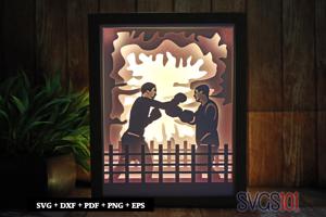 Boxing Match DIY Shadow Box Light Box 8x10