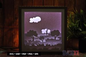Girl Praying DIY Shadow Box Light Box 8x8, 12x12