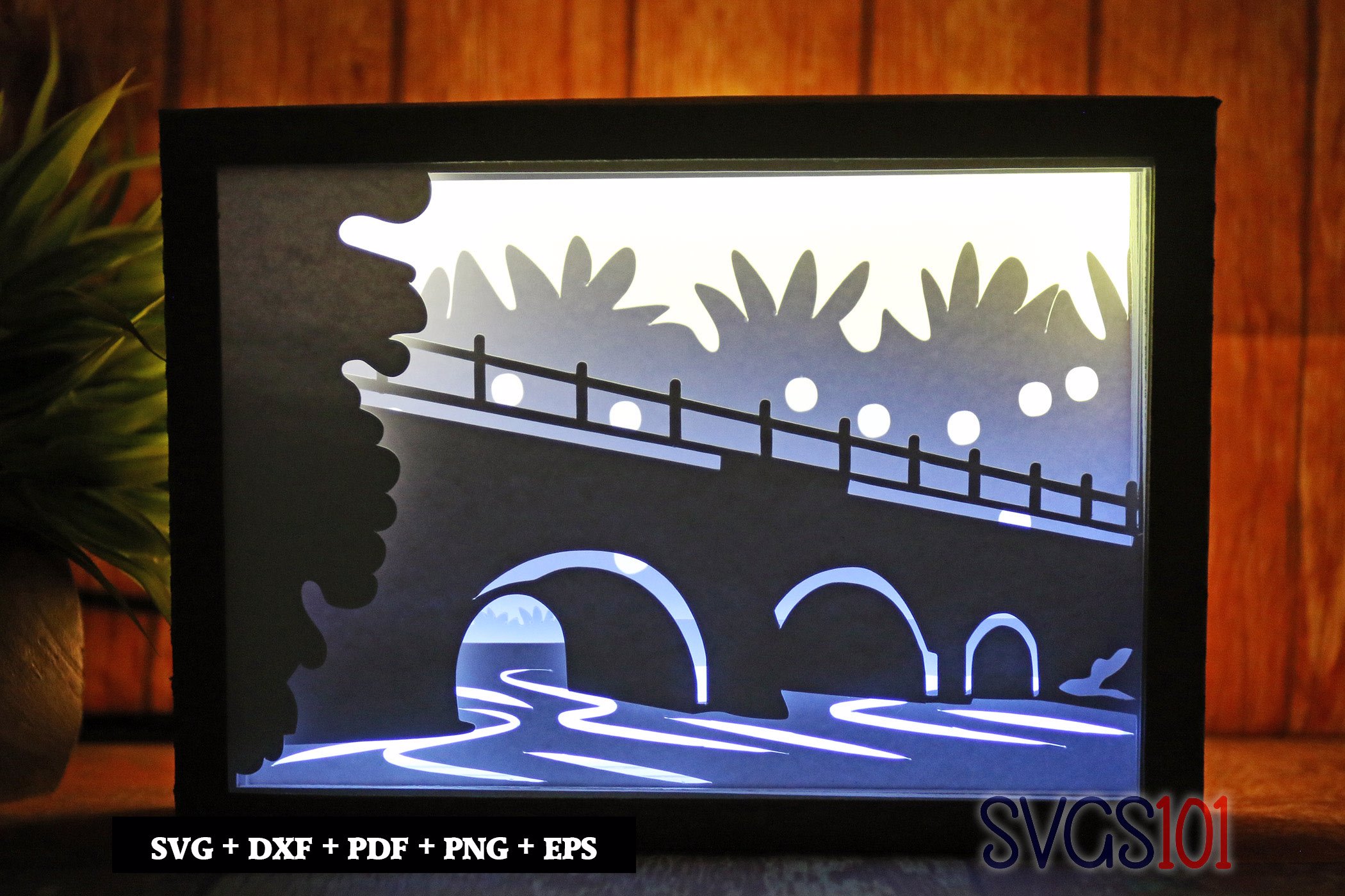 The Frankfort Avenue Bridge Shadow Box SVG 5x7