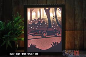 Classic Sports Car DIY Shadow Box Light Box 8x10