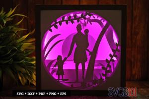 Mother and Children DIY Shadow Box Light Box 8x8, 12x12