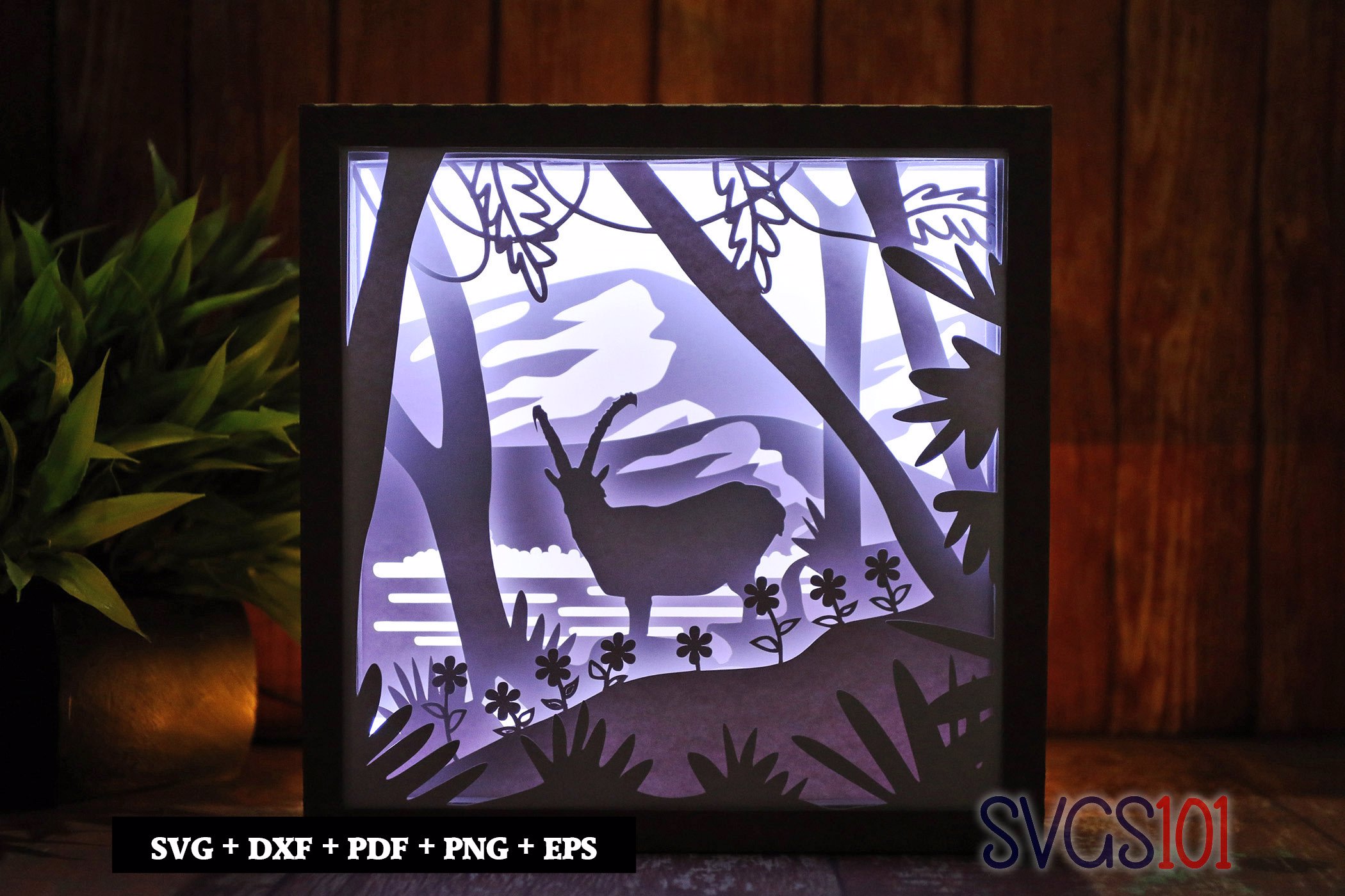 Capricorn Animal DIY Shadow Box Light Box 8x8, 12x12