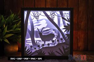 Capricorn Animal DIY Shadow Box Light Box 8x8, 12x12