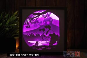 Female Photographer Paper 3D Shadow Box SVG 8x8 12x12