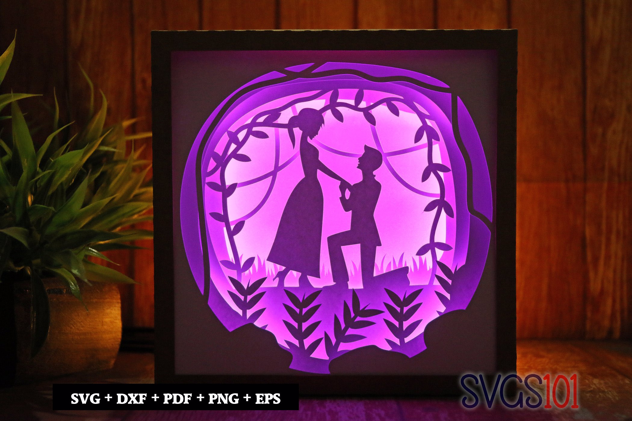 Wedding Proposal DIY Shadow Box Light Box 8x8, 12x12