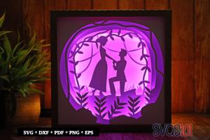 Wedding Proposal DIY Shadow Box Light Box 8x8, 12x12
