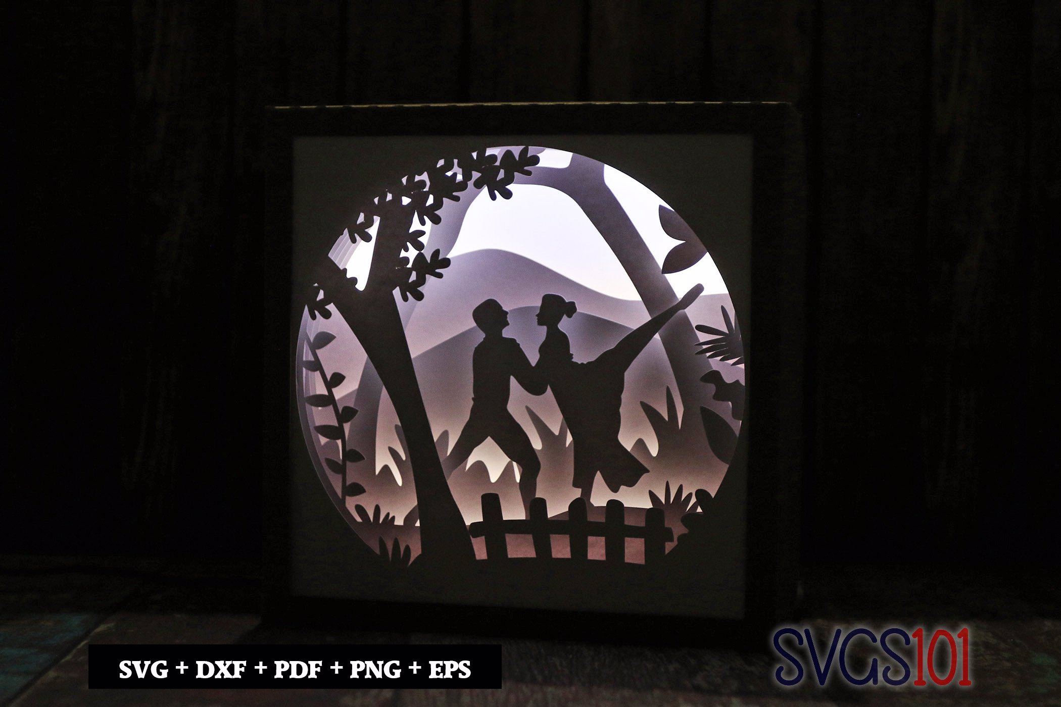 Ballet Couple Dancing DIY Shadow Box Light Box 8x8, 12x12
