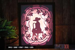 Sceneary Of A Pretty Girl Shadow Box 8x10 Rectangle