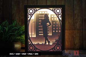 Business Woman DIY Shadow Box Light Box 8x10